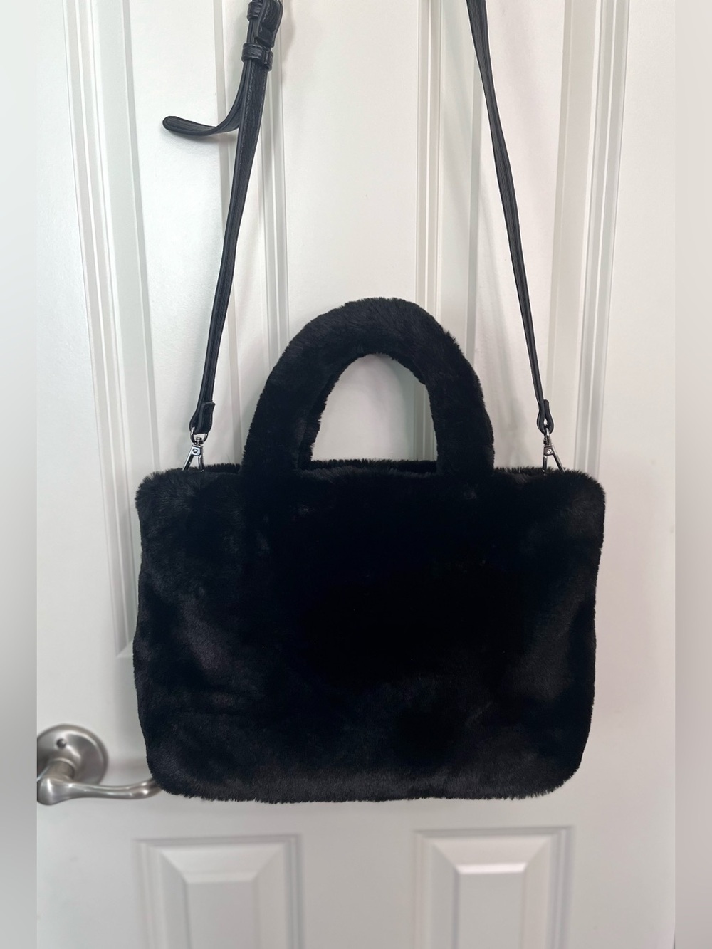 Mix No. 6 Faux Fur Mini Tote Purse with Removable Crossbody Strap - Picture 2 of 4